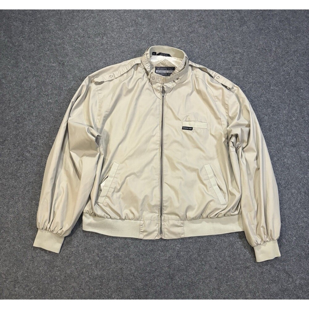 Members Only Bomber Jacket Mens Size 2XL Classic Iconic Tan Full Zip